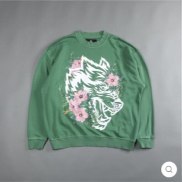 Darc‎ Sport Men’s Native Wolf London Crewneck Lush Green NWT wolves gym - Picture 1 of 2